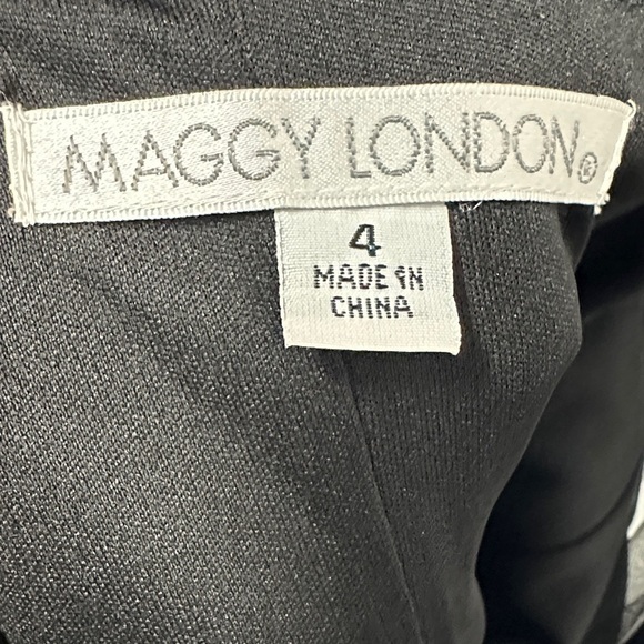 NWT Maggy London Illusion Round Neck Cap Sleeve Sheath Dress 4 Cocktail Wedding - Picture 3 of 6